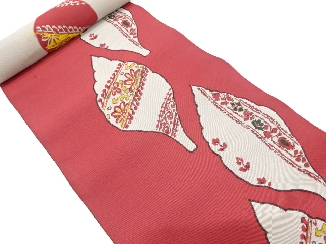 JAPANESE KIMONO / ANTIQUE BOLT FOR HASSUN OBI / SILK / WOVEN FLORAL SARASA